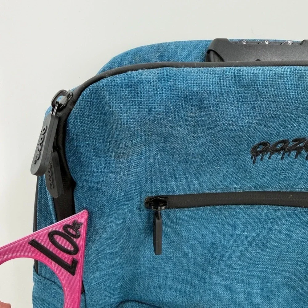 Ooze Backpack Blue Locking Laptop Travel Bag Multi Pocket School Commuter